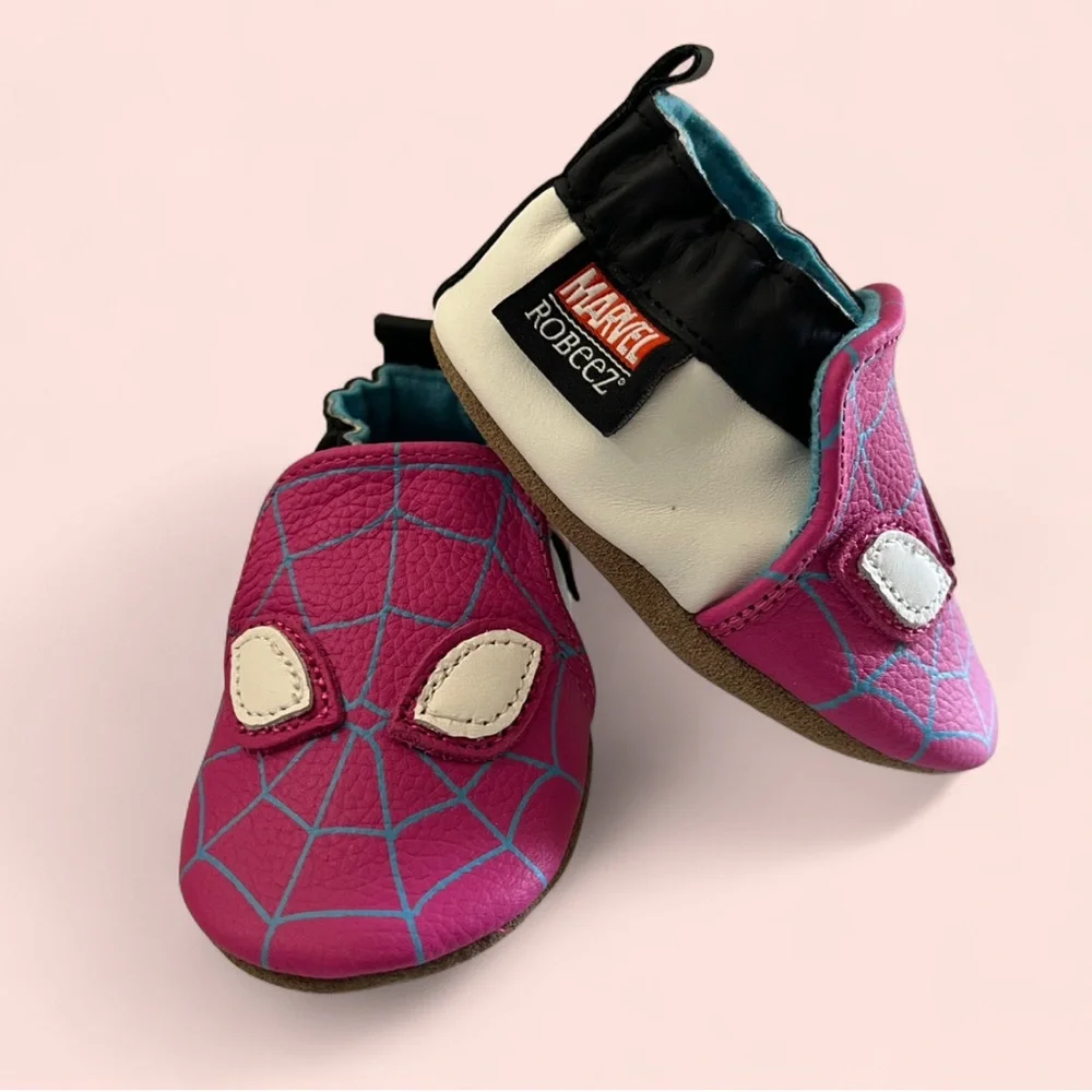 Robeez Marvel Spider-Man Soft Soles Baby Shoes - Pink Ghost-Spider (0-6 Months)